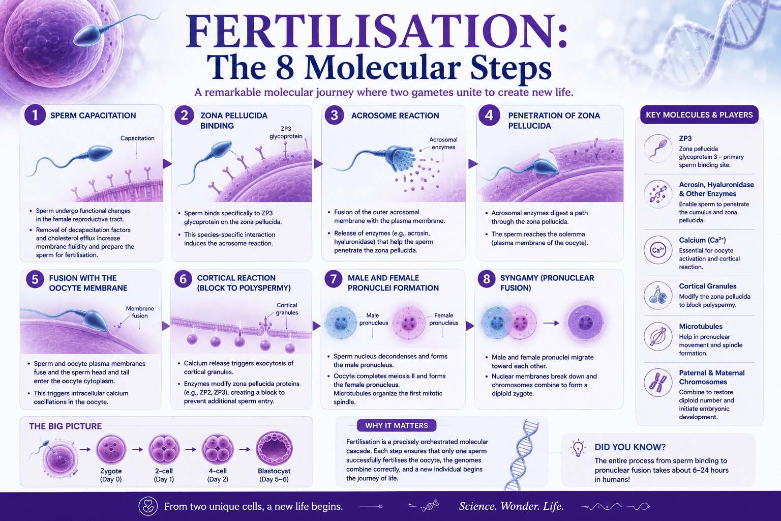 Fertilisation: The 8 Molecular Steps